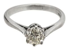 An old cut single stone diamond ring