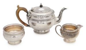 A Mappin & Webb three piece silver tea service