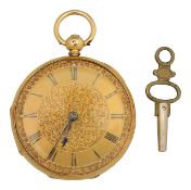A Victorian 18ct gold key wind pocket watch