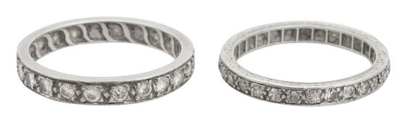 A pair of diamond eternity bands