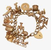 A 9ct charm bracelet