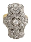 A Deco diamond panel ring