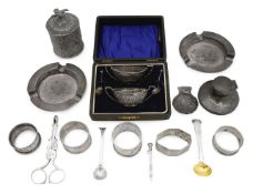 A collection of mixed silver items