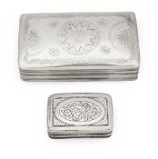 A George III silver vinaigrette and a Dutch silver snuff box