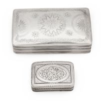 A George III silver vinaigrette and a Dutch silver snuff box