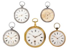 5 watches inc. gilt consular & repeating movement in later case