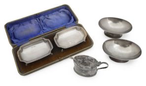 A collection of George V silver cruets