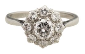 A diamond cluster ring