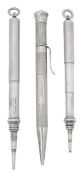 Three Sampson Mordan silver propelling pencils