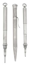 Three Sampson Mordan silver propelling pencils