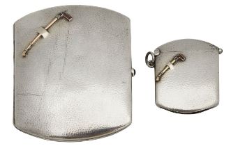 Equestrian interest: A Continental silver matching cigarette case and vesta