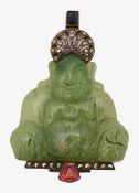 An Art Deco jade Buddha pendant
