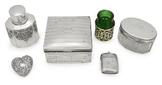 A group of Victorian and later silver mounted boxes