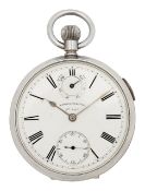 Nickel open face pocket chronometer