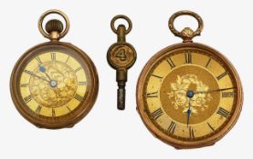 A 14K cased Victorian keywind pocket watch and another