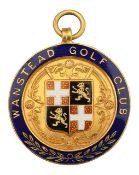 An 18ct gold and enamel Wanstead gold club medal