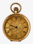 A 14k gold lady's fob watch
