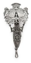 A Continental silver chatelaine clasp