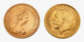 UK. Full Sovereigns 1914 & 1978 (2)