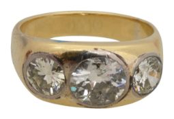 A diamond three stone ring