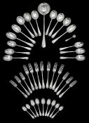 A set of silver Hanoverian pattern flatware