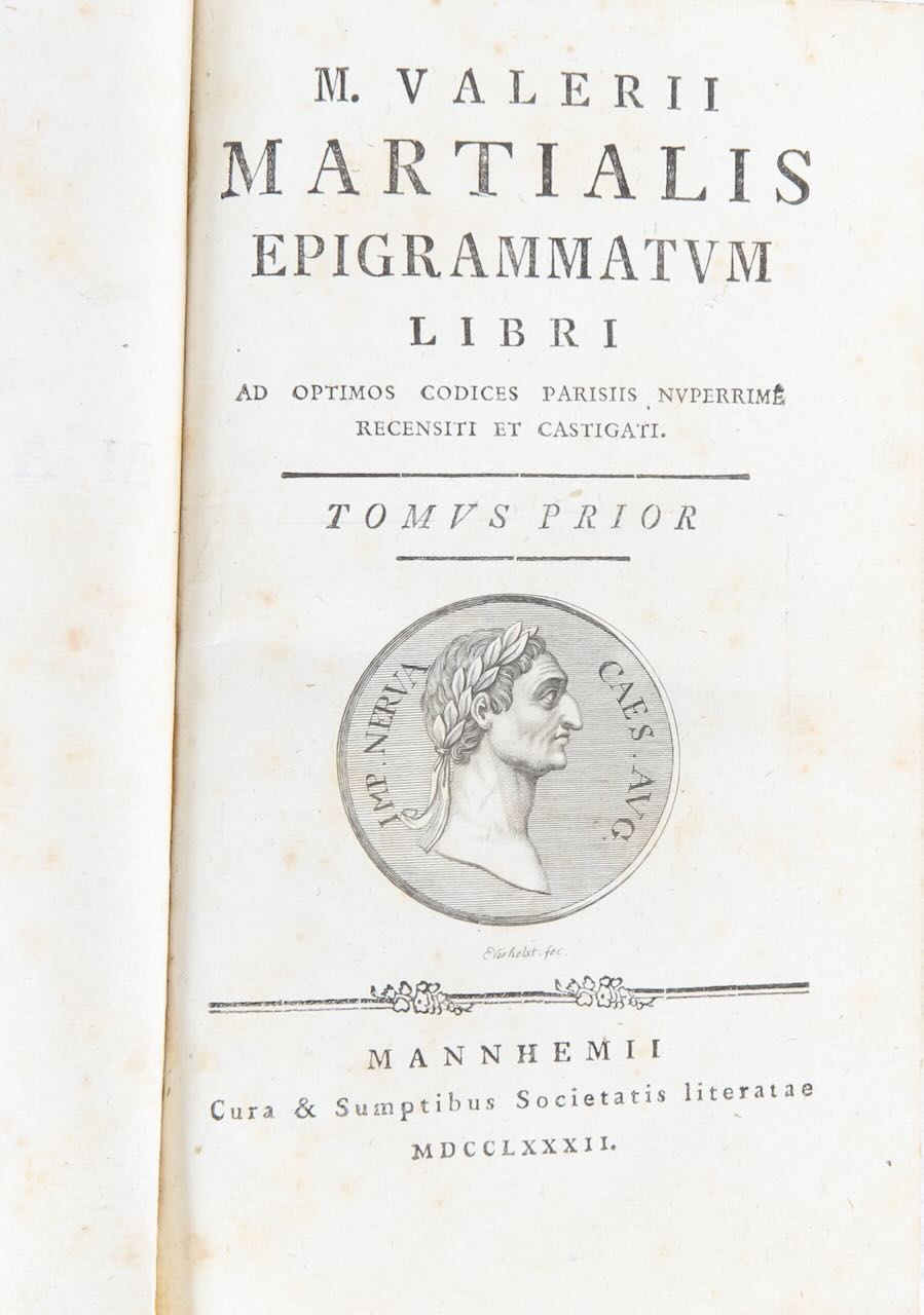 Martialis (Marcus Valerius) 'Epigrammatum Libri...', Tomus Prior, 1782 - Image 3 of 3