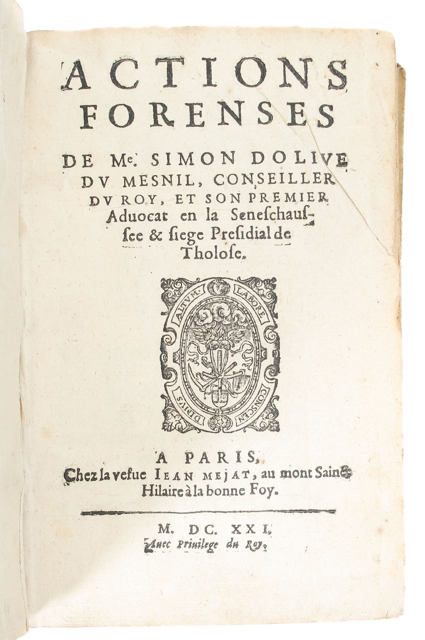 Mesnii (Simon d'Olive de) 'Actions Forenses' 1621 - Image 2 of 4