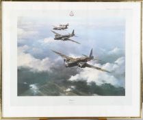 Five signed RAF & USAF related colour prints after Robert Taylor