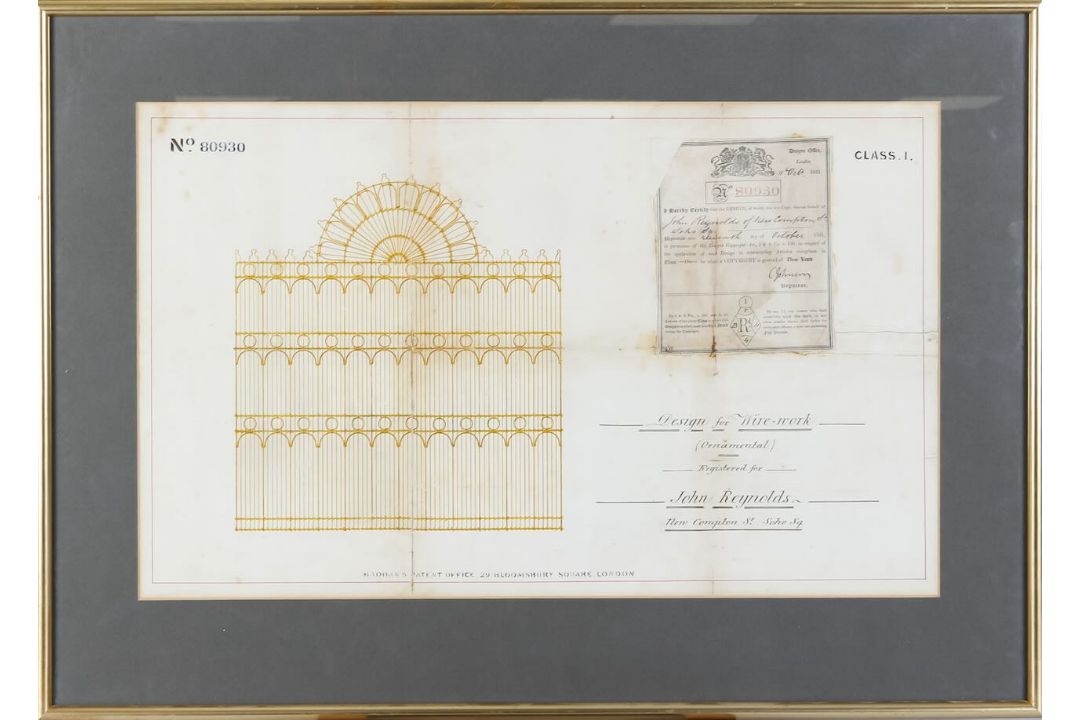 Crystal Palace Wire-work Design Patent, 1851.