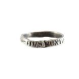 Medieval inscribed silver amulet ring circa 13-14th Century