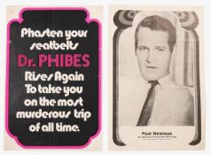 Dr. Phibes Rises Again (1972) and The Secret War of Harry Frigg (1968) British quad film posters