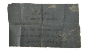 Of Zeppelin interest: An inscribed fragment of LZ85 rubberised cotton envelope