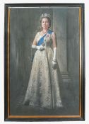 A full length digital portrait of Olivia Coleman (as the Queen)