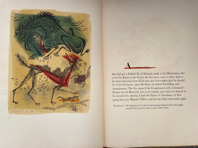 L'Estrange & Low. 'A Fox & a Sick Lion' + 'A Cat and A Cock', with 'Mastering Aesop' - Image 6 of 7