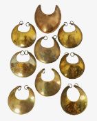 A group of nine George III gilt copper Officer's gorgets