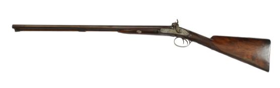 A double-barrel percussion 12-bore sporting shotgun, Reynolds, mid 19th century