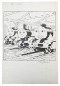 'Thomas the Tank Engine' original illustration design, with a Wade model Percy