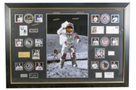 'Apollo Moonwalkers' montage with signatures of all twelve astronauts who have walked in the moon