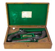A pair of early 19th century officer's flintlock pistols, by P. Bond, London