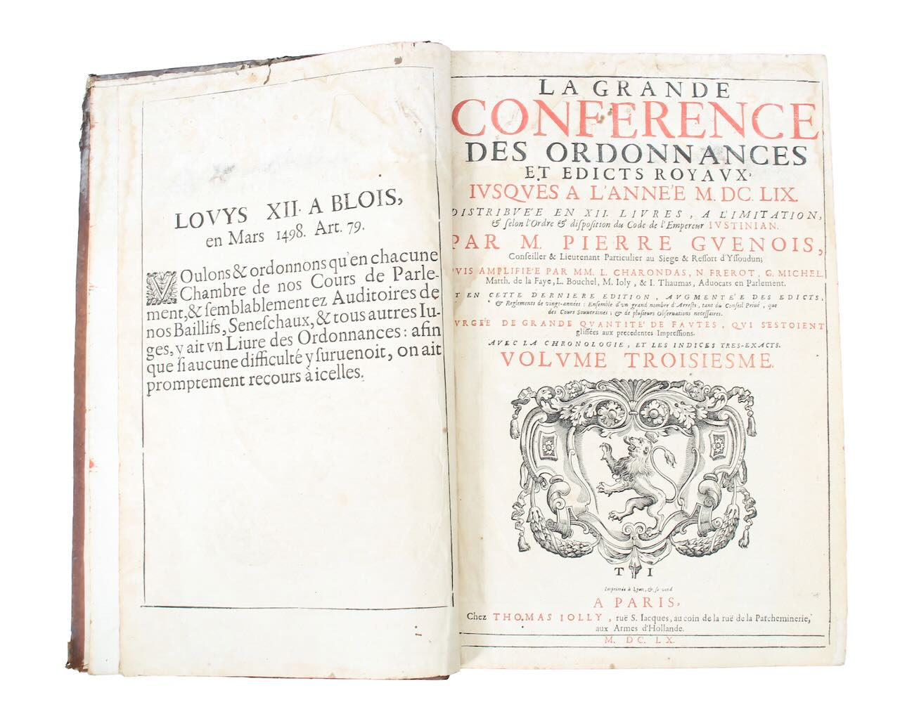 Guenois (M. Pierre) 'La Grande Conference' volumes II and III, 1660 - Image 2 of 2