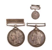 Two Egypt Medals and miniature Crimea Medal