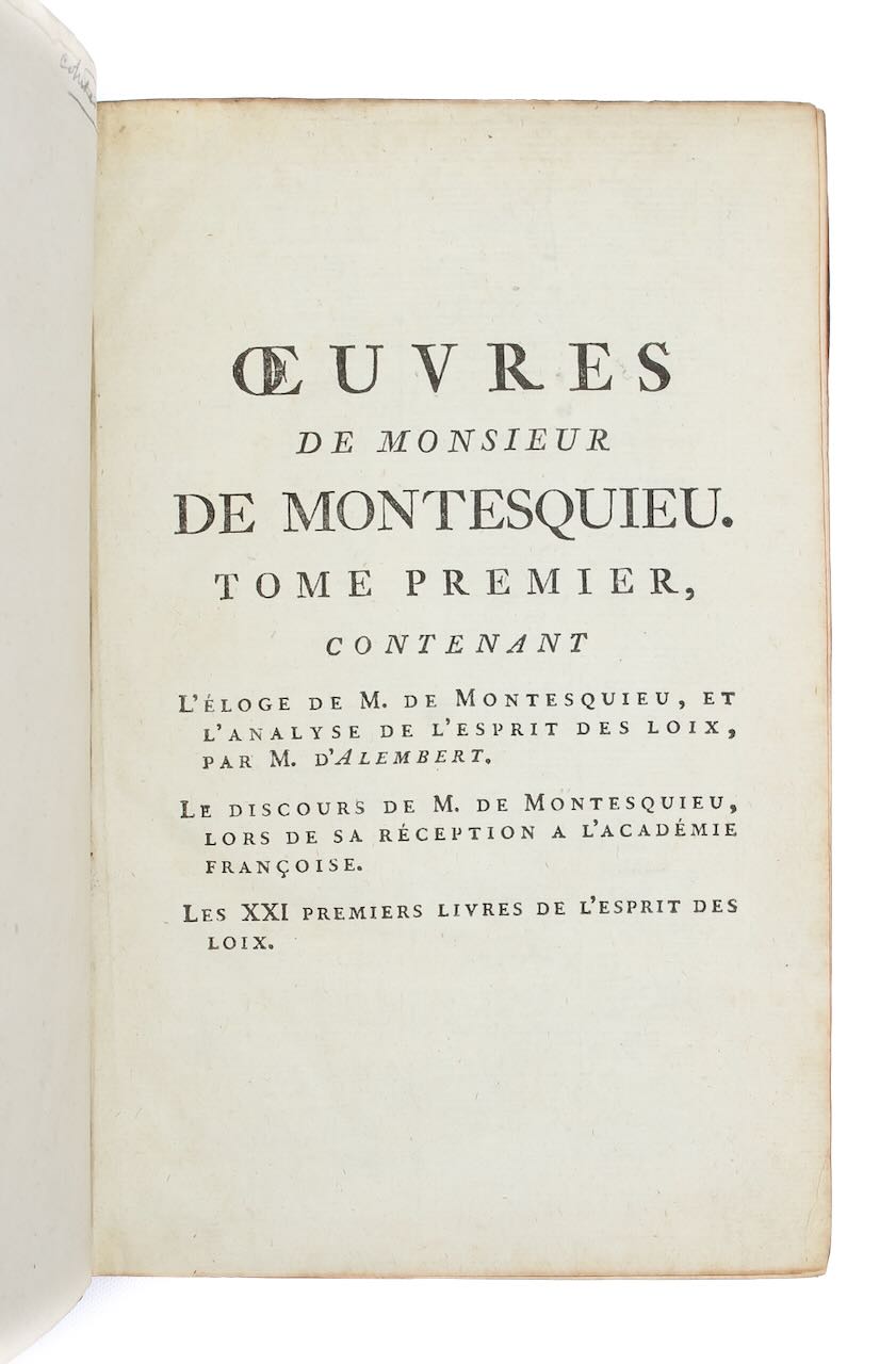 Baron de Montesquieu 'Oeuvres' 1772, three volumes - Image 5 of 8