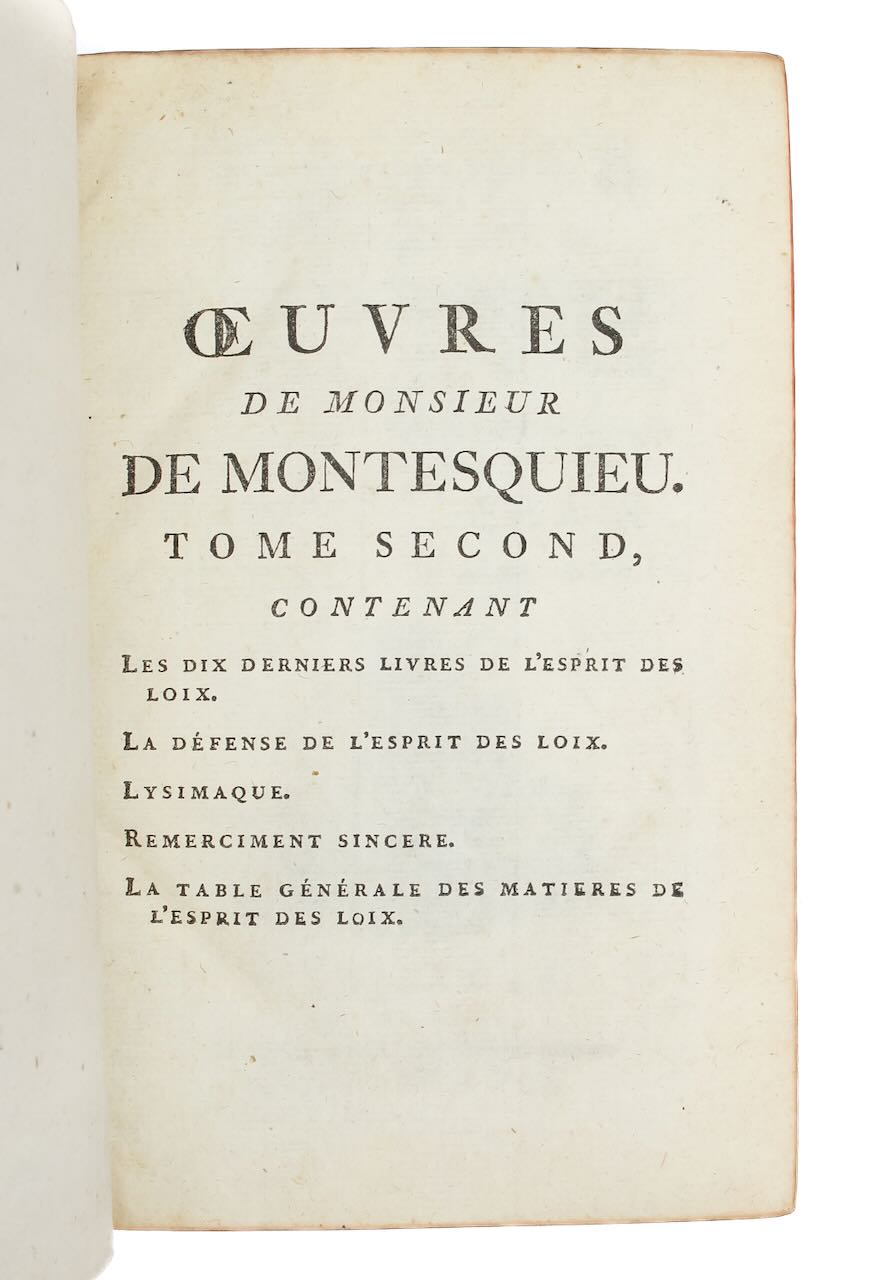 Baron de Montesquieu 'Oeuvres' 1772, three volumes - Image 2 of 8