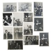 An album of b&w photographs including The Beatles, Rolling Stones, Tom Jones, Bob Dylan, Sonny & Che