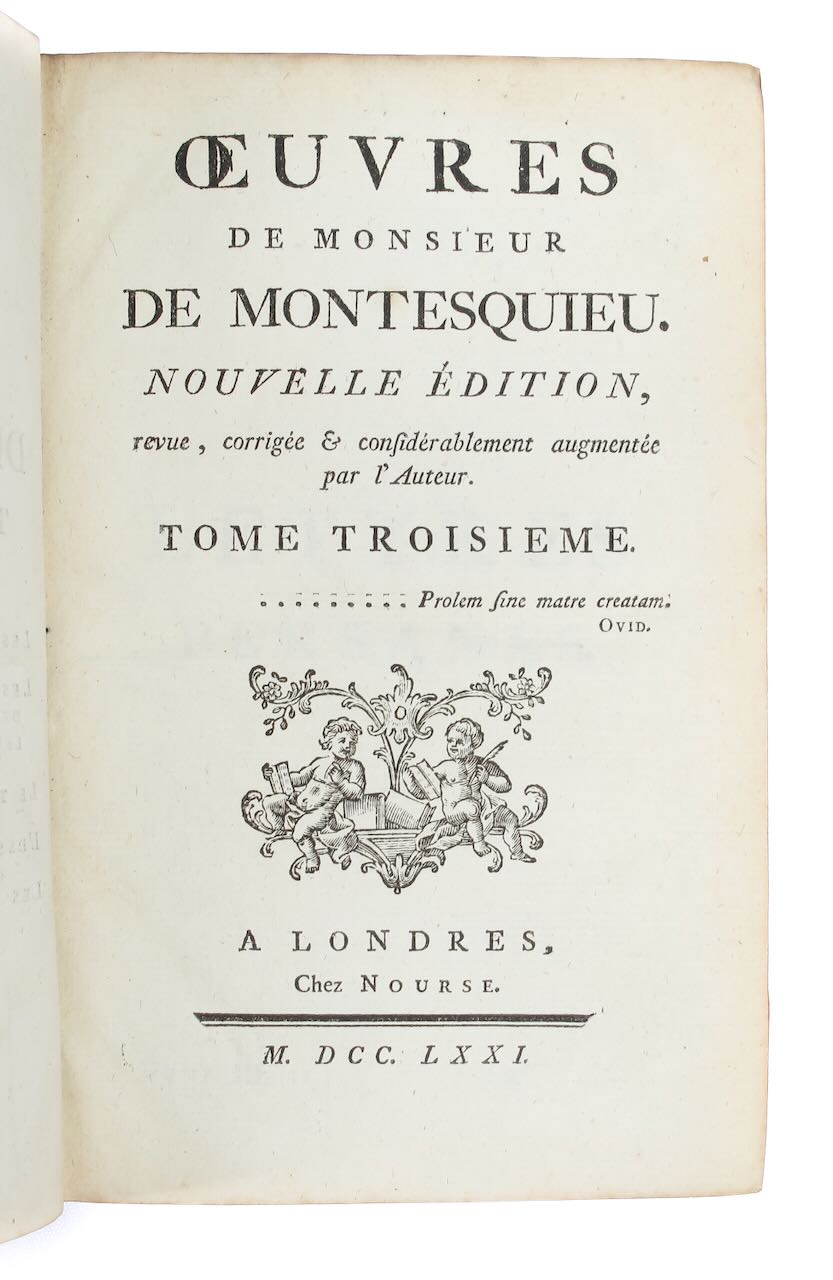 Baron de Montesquieu 'Oeuvres' 1772, three volumes - Image 7 of 8