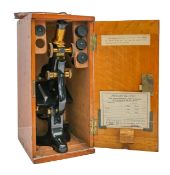 A W Watson & Sons Ltd microscope, cased