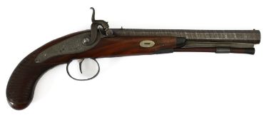 An early 19th century percussion pistol, by Thomas Manton, London