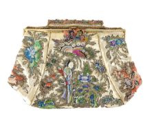 A Chinese silk embroidered evening bag