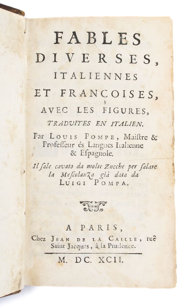 Pompe (Louis) 'Fables Diverses' first edition, 1692 - Image 2 of 3