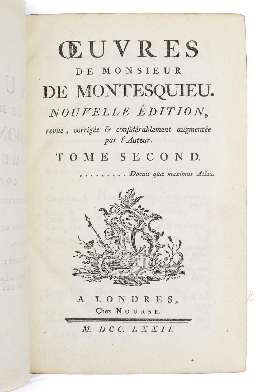 Baron de Montesquieu 'Oeuvres' 1772, three volumes - Image 3 of 8
